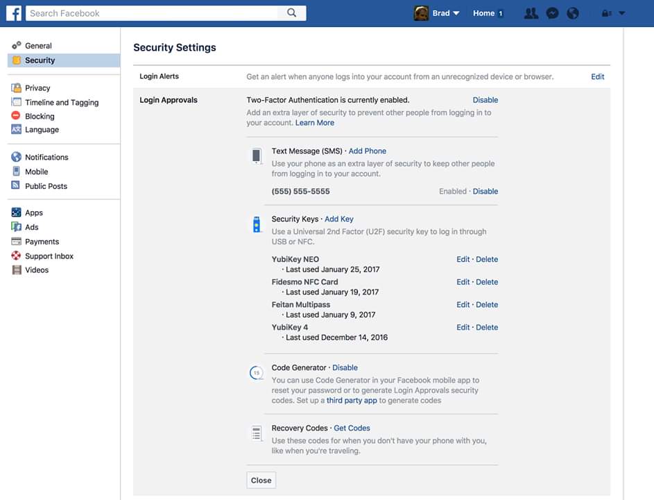 FaceBook drošības uzslēgumi