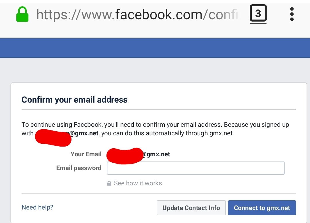FaceBook pieprasa lietotāja E-pasta paroli